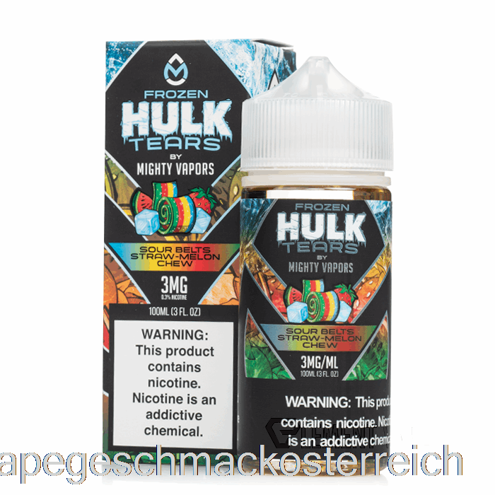 Frozen Sour Belts Straw Melon Chew – Hulk Tears – 100 Ml, 3 Mg Vape-Geschmack